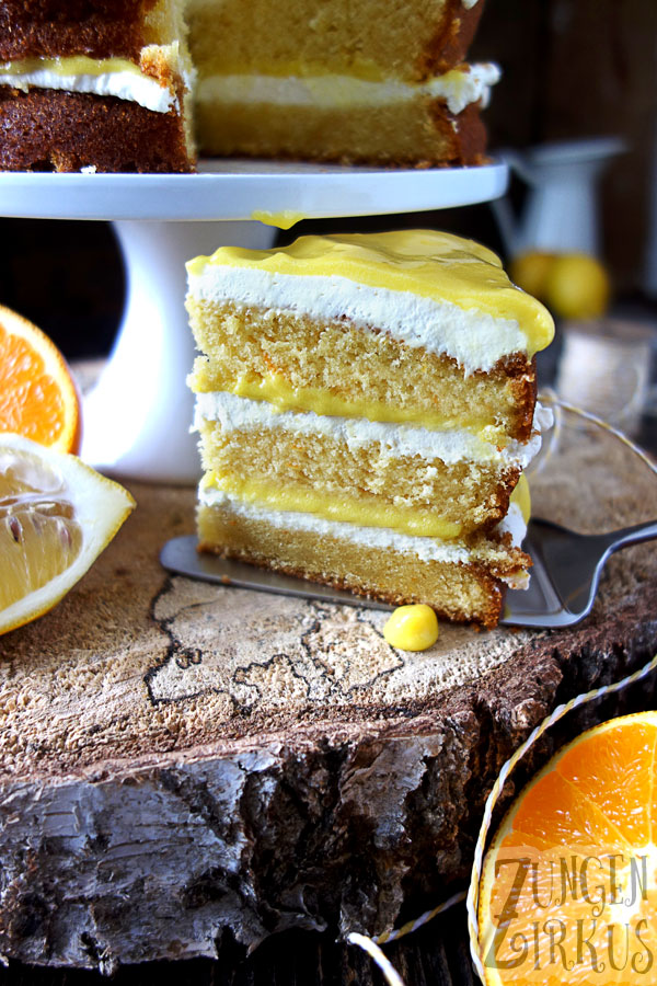 Gefüllter Orangenkuchen mit Lemon Curd - Zungenzirkus