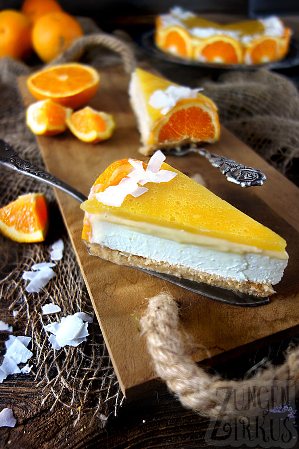 Cheesecake mit Orange und Kokos