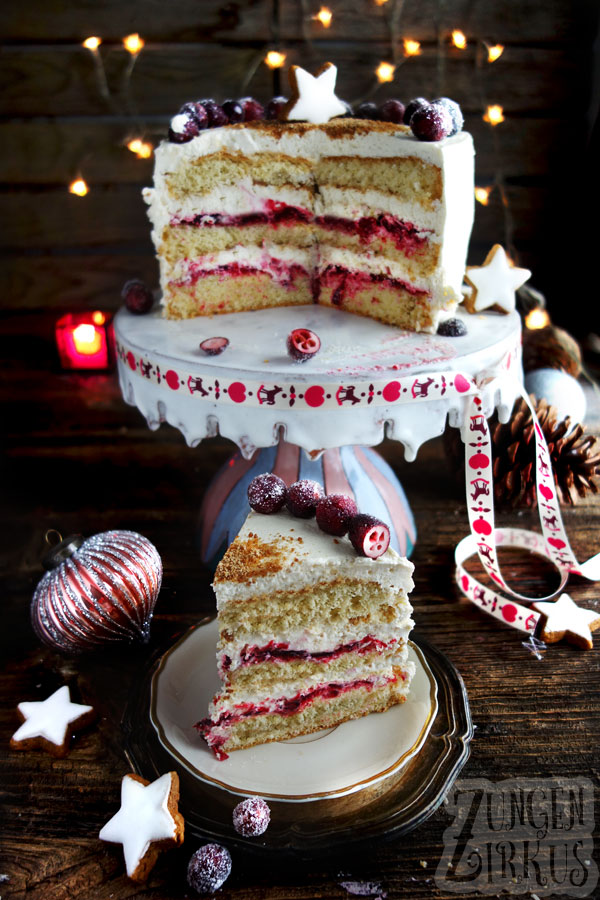 Weihnachtstorte Cranberry-Torte