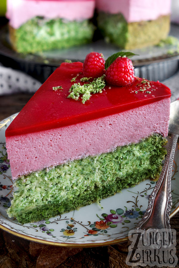 Grüne Himbeer-Sahne-Torte - Zungenzirkus