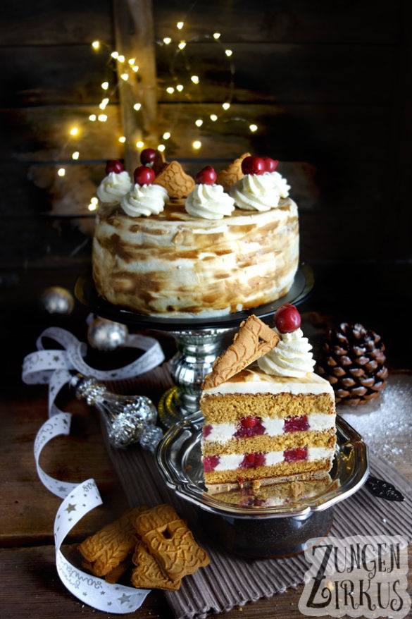 Spekulatius-Kirschtorte Weihnachtstorte schwarzwälder Kirschtorte