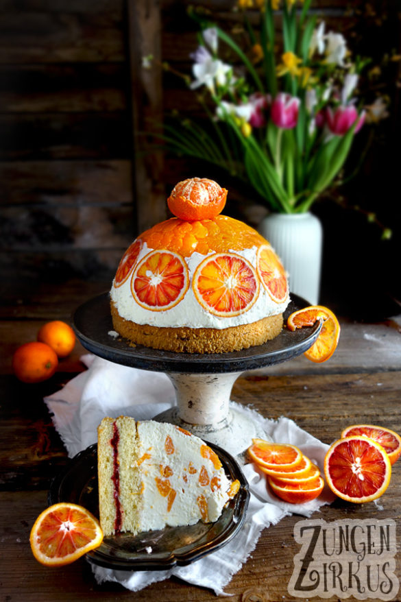 Fruchtige Mandarinen-Charlotte mit Orange und Quark