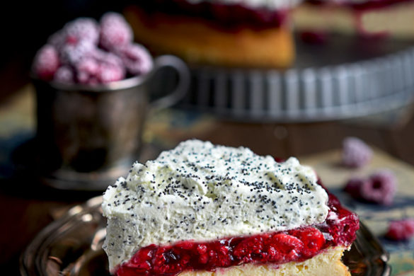 Cheesecake mit Himbeeren Bodenloser Käsekuchen