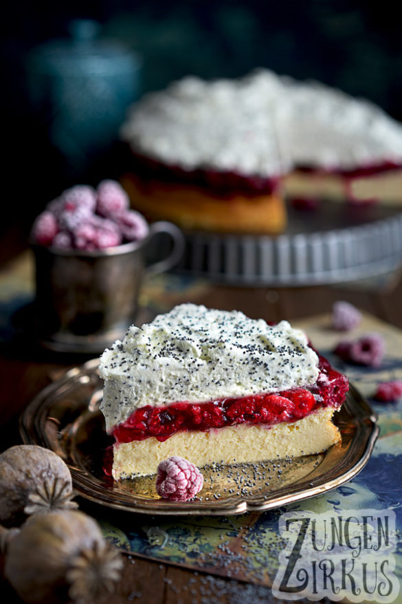 Cheesecake mit Himbeeren Bodenloser Käsekuchen