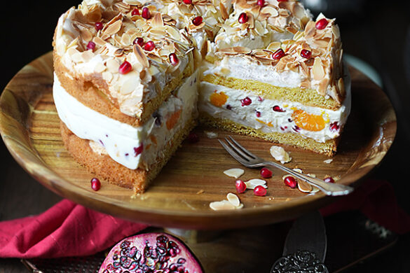 Himmelstorte mit Baiser und Käsesahnefüllung