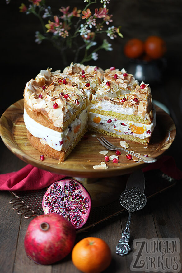 Himmelstorte mit Baiser und Käsesahnefüllung